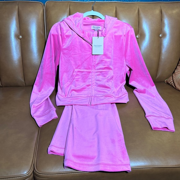 Juicy Couture Pink Velour Tracksuit Set NWT Hot Pink/silver - Picture 4 of 5